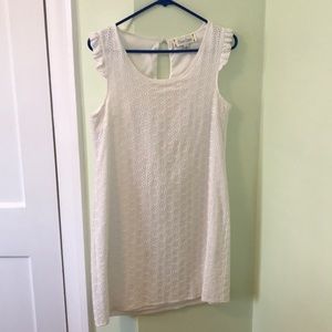 White shift dress